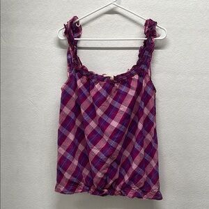 OP Purple And Pink Ruffled Sleeve Tank Top